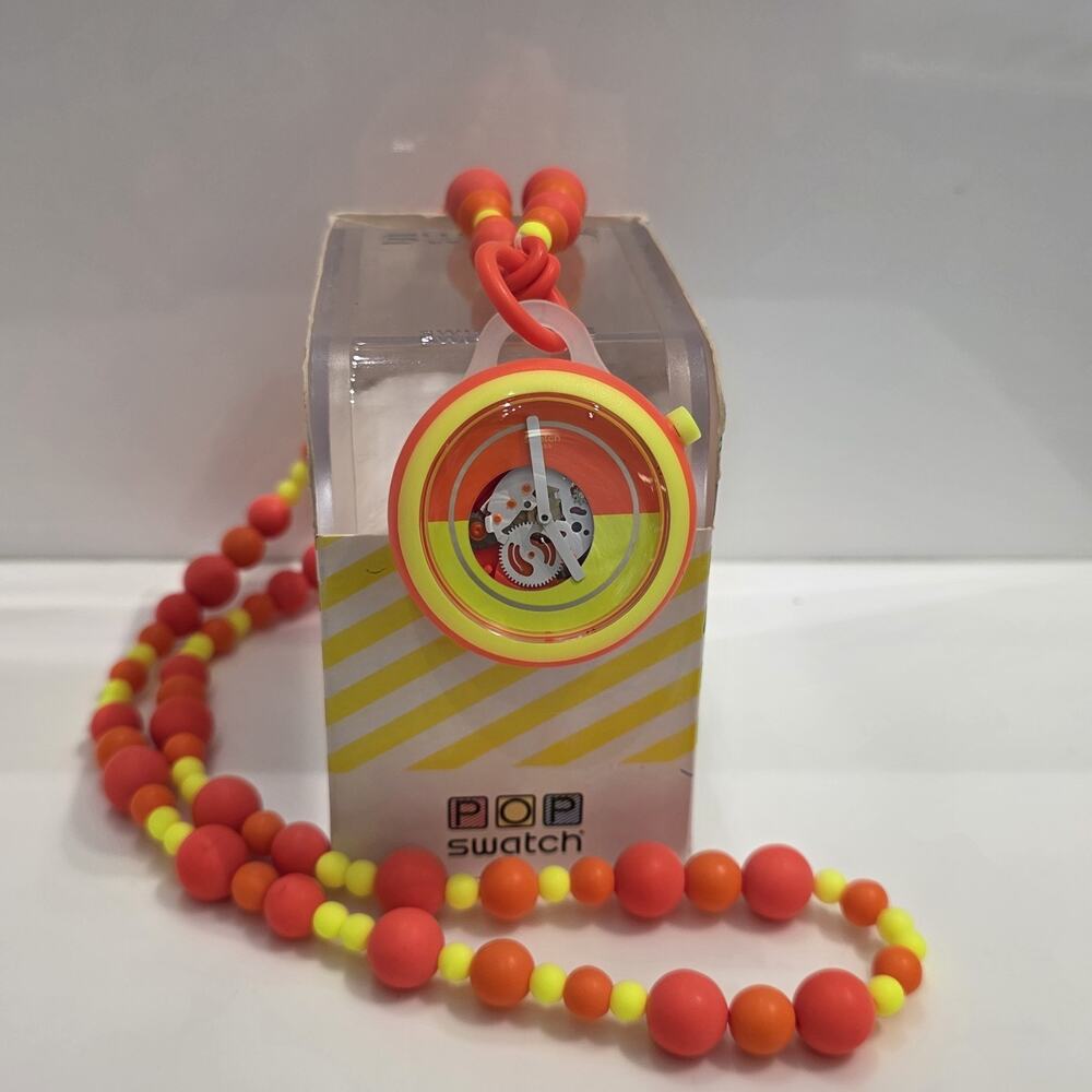 Swatch POPPINGPOP BEADS PNW102N Pop Swatch Necklace Watch NEW NIB Y2K Rare